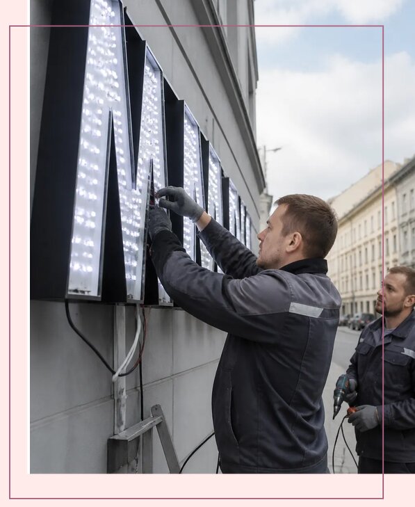 Изготовление и монтаж светодиодных LED вывесок в Соколе