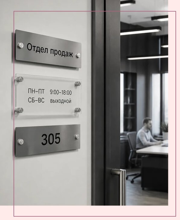 Офисные таблички на дверь в Соколе по цене от 5105 р. | Аванза-Скл